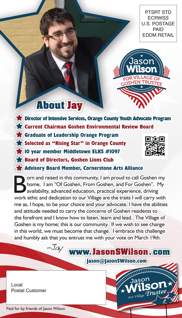 Jason Wilson for Village of Goshen Trustee